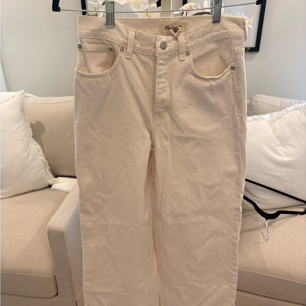 Madewell Cream Wide-Leg Jeans